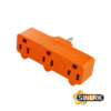 ADAPTADOR T OSBLACK NARANJA PLANA 1 ENTRADA - 3 SALIDAS CON POLO A TIERRA