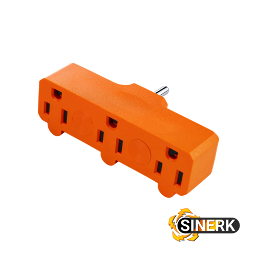 ADAPTADOR T OSBLACK NARANJA ADAPTADOR T OSBLACK NARANJA PLANA 1 ENTRADA - 3 SALIDAS CON POLO A TIERRA