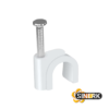 GRAPA PARA CABLE COAXIAL #9 BLANCA PAQUTE X 40 UND