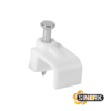 GRAPA PARA CABLE PLANO #6 BLANCA PAQUTE X 40 UND