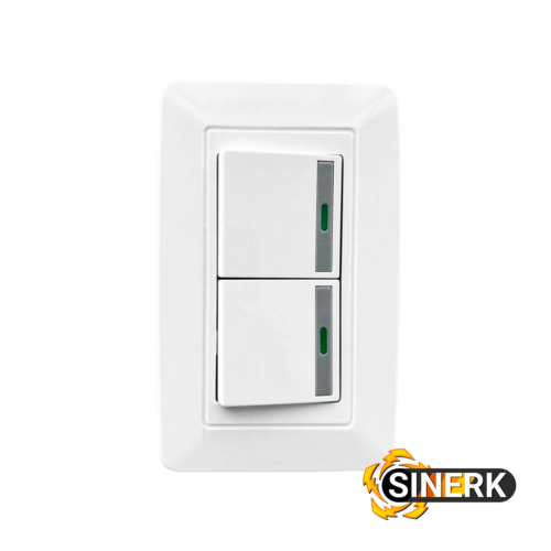 INTERRUPTOR ONIX DOBLE INTERRUPTOR ONIX DOBLE CONMUTABLE BLANCO