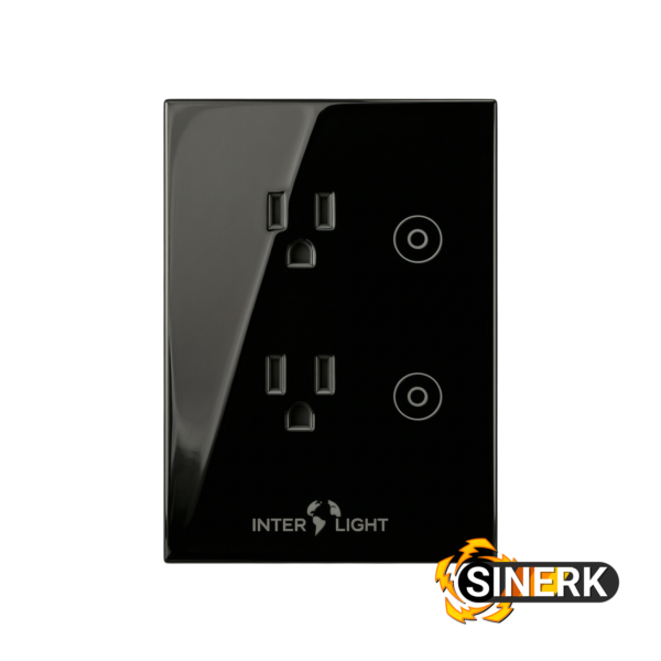 TOMACORRIENTE INTELIGENTE INTER LIGHT DOBLE NEGRO